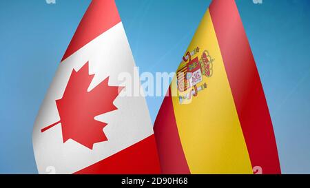 Le Canada et l'Espagne deux drapeaux Banque D'Images