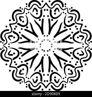 Motif circulaire sous forme de mandala pour les cartes de vœux, l'impression de cas, etc. Motifs abstraits. Motif Mandala noir et blanc Banque D'Images