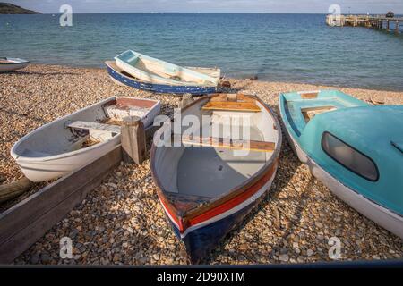 l'ancien quai de totland dans la baie de totland sur le île de wight Banque D'Images