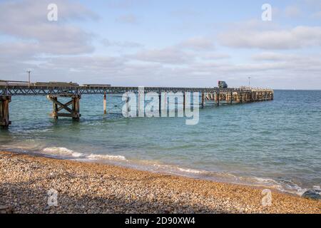 l'ancien quai de totland dans la baie de totland sur le île de wight Banque D'Images