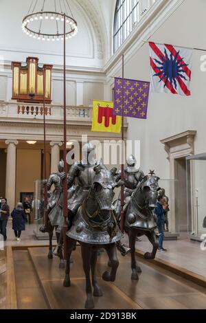 Cour d'équitation, armes et armures, Metropolitan Museum of Art, Manhattan, New York City, USA, Amérique du Nord Banque D'Images
