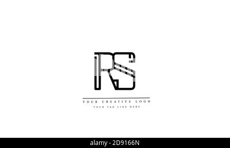 Modèle de monogramme RS SR abstrait Vector logo Banque D'Images