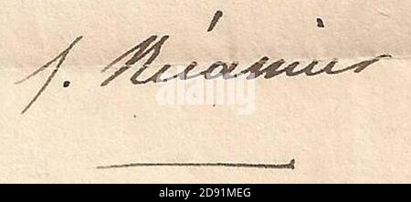 Juliette Récamier (1777-1849) signature 1830. Banque D'Images