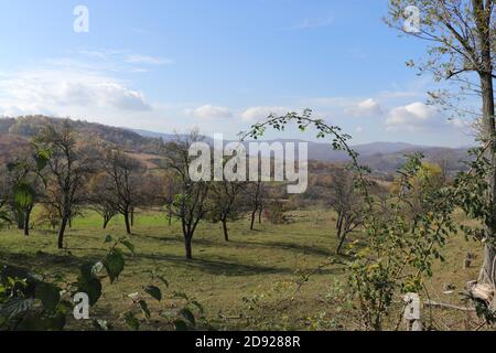 Paysage vallonné d'automne à la montagne Majevica, Bosnie-Herzégovine Banque D'Images