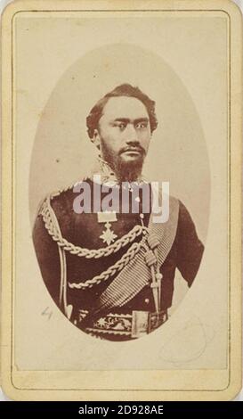 Kamehameha IV Roi d'Hawaï 1862 (imprimé en 1870) carte de visite. Banque D'Images