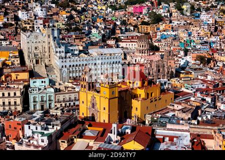 Le Centro Historico, classé au patrimoine mondial de l'UNESCO, à Guanajuato, au Mexique Banque D'Images