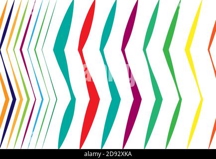 Les lignes ondulées, froissées, ondulées, en zigzag et en croix ne sont pas des motifs géométriques colorés, multicolores, d'arrière-plan, de texture ou de toile de fond Illustration de Vecteur