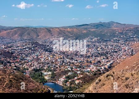 Vue sur la ville de Guanajuato, État de Guanajuato, Mexique Banque D'Images