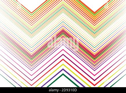 Les lignes ondulées, froissées, ondulées, en zigzag et en croix ne sont pas des motifs géométriques colorés, multicolores, d'arrière-plan, de texture ou de toile de fond Illustration de Vecteur