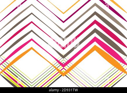Les lignes ondulées, froissées, ondulées, en zigzag et en croix ne sont pas des motifs géométriques colorés, multicolores, d'arrière-plan, de texture ou de toile de fond Illustration de Vecteur