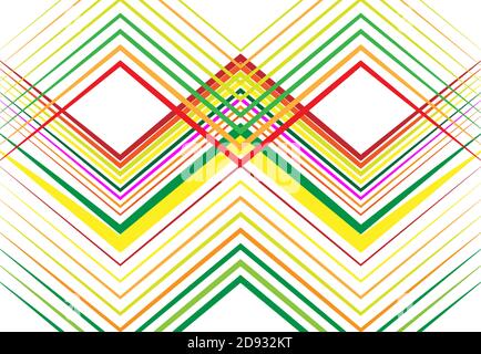 Les lignes ondulées, froissées, ondulées, en zigzag et en croix ne sont pas des motifs géométriques colorés, multicolores, d'arrière-plan, de texture ou de toile de fond Illustration de Vecteur