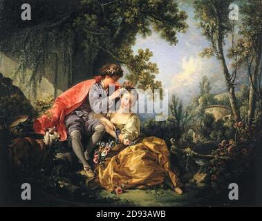 Jupiter dans la guise de Diana par François Boucher. Banque D'Images