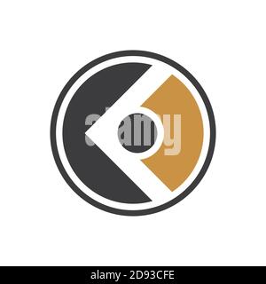 Modèle de dessin vectoriel de la lettre initiale du logo ko ou du logo ok Illustration de Vecteur