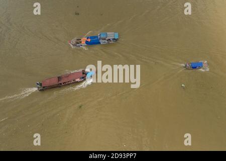 CAN Tho quatrième plus grande ville du Vietnam, plus grande ville du delta du Mékong en Asie vue photo d'un drone aérien Banque D'Images