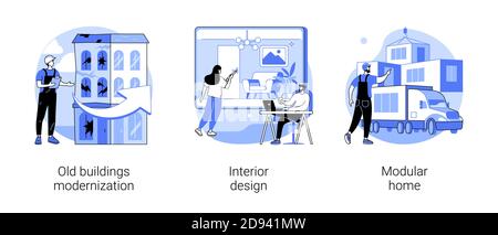 Architecture et construction des illustrations vectorielles abstraites de concept. Illustration de Vecteur