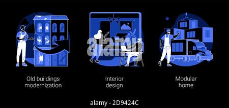 Architecture et construction des illustrations vectorielles abstraites de concept. Illustration de Vecteur