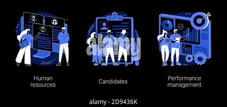 Illustrations vectorielles du concept abstrait des services RH et de chasseur de têtes. Illustration de Vecteur
