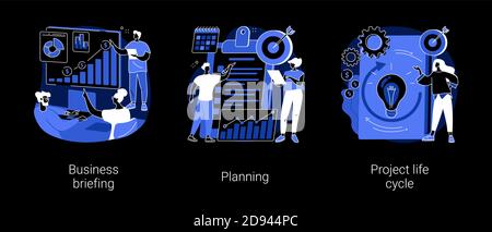 Illustrations vectorielles abstraites de gestion de projet. Illustration de Vecteur