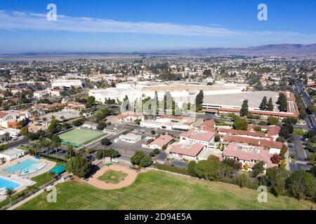 Vue aérienne sur le centre-ville de Santa Maria, Californie