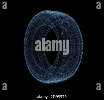 Résumé un pneu de voiture virtuel. Élément HUD Banque D'Images