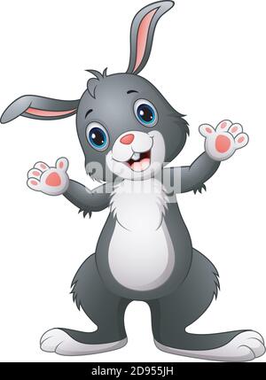 Illustration vectorielle de la bande dessinée Happy Rabbit Illustration de Vecteur