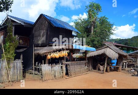 Chiang Rai, Thaïlande - Akha Village Banque D'Images