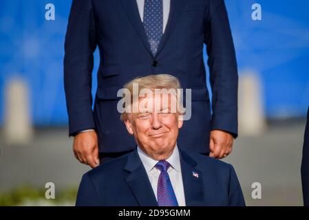 BRUXELLES, BELGIQUE. 11 juillet 2018. Donald Trump, président des États-Unis d'Amérique les dirigeants du monde arrivent pour un dîner de travail, lors DU SOMMET de l'OTAN (Organisation du Traité de l'Atlantique Nord) 2018) Banque D'Images