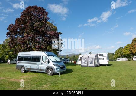 Campervan et Caravan sur le site Ten Malvern Hills Caravan Club Banque D'Images