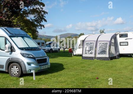 Campervan et Caravan sur le site Ten Malvern Hills Caravan Club Banque D'Images