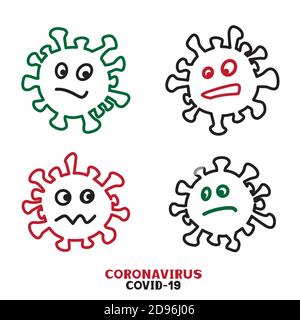 motif de dessin animé coronavirus covid-19 Illustration de Vecteur