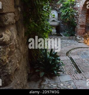 Intérieur de Castillo de Giralfaro, château fort mauresque de Malaga, Espagne Banque D'Images