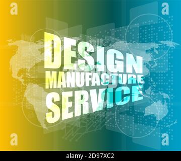 Conception Fabrication mots service numérique sur écran tactile binaire Banque D'Images