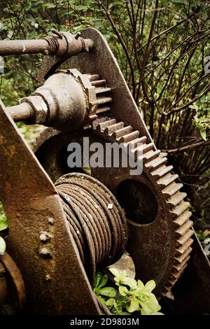 Old rusty treuil. Banque D'Images