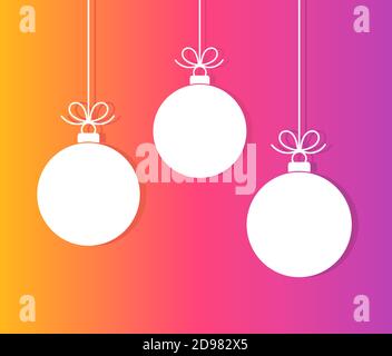 Décorations de Noël en forme de boules sur fond de dégradé éclatant. Illustration vectorielle. Illustration de Vecteur