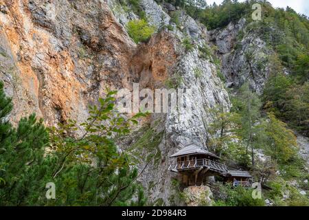 Eagle's Nest café à Logarska Dolina, Slovénie Banque D'Images