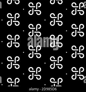 Motifs sans couture noeuds Bowen style plat sur fond noir Illustration de Vecteur