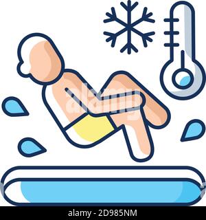 Icône de couleur RVB plongée ours polaire Illustration de Vecteur