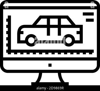 illustration vectorielle des dimensions et caractéristiques du modèle de voiture Illustration de Vecteur