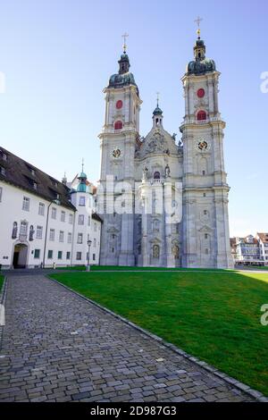 Cathédrale Saint-Gall (ancienne abbaye bénédictine de Saint-Gall) site classé au patrimoine mondial de l'UNESCO, Suisse. Banque D'Images