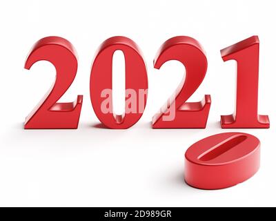 La nouvelle année 2021 remplace l'ancienne année 2020. rendu 3d Banque D'Images