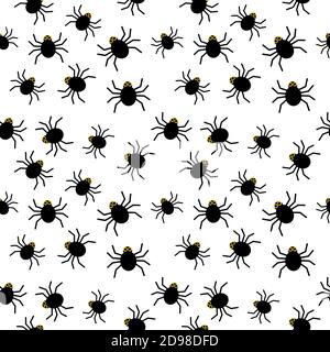 Motif Halloween sans coutures araignées noires. Illustration vectorielle. Illustration de Vecteur