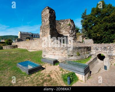 Vestiges du Camp romain Bodobrica à Boppard, Rhénanie-Palatinat, Allemagne, Europe Banque D'Images