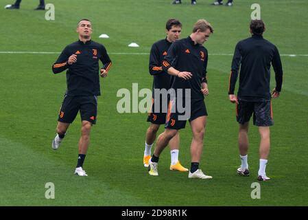 Turin, Italie. 03ème novembre 2020. Cristiano Ronaldo lors de la séance d'entraînement à la veille du match G du groupe de football de la Ligue des champions de l'UEFA Ferencváros contre Juventus FC le 3 novembre 2020 au Centre d'entraînement de Juventus à Turin, en Italie. (Photo par Alberto Gandolfo/Pacific Press/Sipa USA) Credit: SIPA USA/Alay Live News Banque D'Images