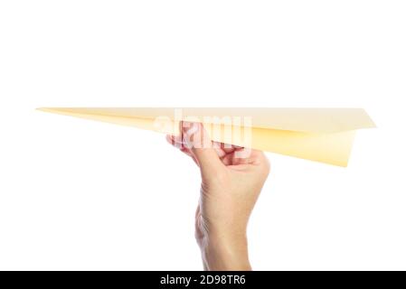 Papier avion prêt à voler Banque D'Images