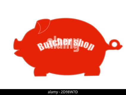 Image vectorielle d'une enseigne d'un magasin de viande de porc. Illustration de Vecteur