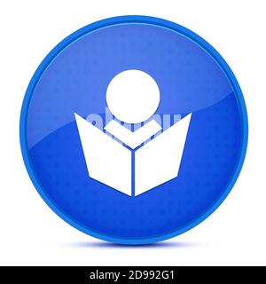 ELearning esthétique brillant bleu bouton rond illustration abstraite Banque D'Images