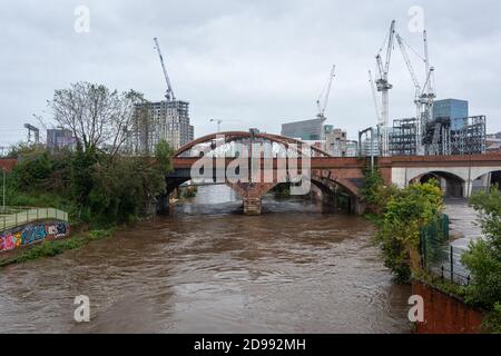 Irwell en inondation Banque D'Images