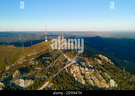 Serra da Freita drone vue aérienne paysage de Sao Macario point de vue, au Portugal Banque D'Images