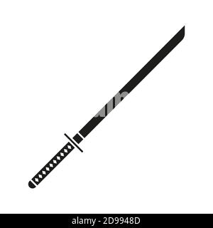 icône katana élément de l'icône d'arme pour le concept mobile et les applications web. L'icône de katana en ligne fine peut être utilisée pour le Web et le mobile. Icône Premium sur blanc Illustration de Vecteur