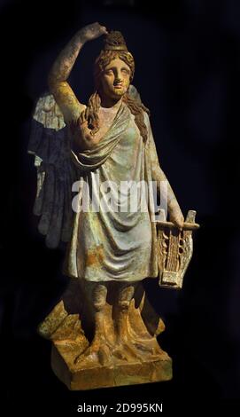 Sirène avec Kithara terre cuite Canosa 400-300 BC Canosa (Magna Graecia), Musée archéologique national grec de la Grèce, Madrid Banque D'Images